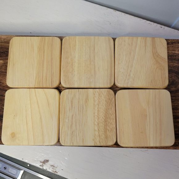 Wooden Bohohemian Coasters Set of 6 - Picture 4 of 4